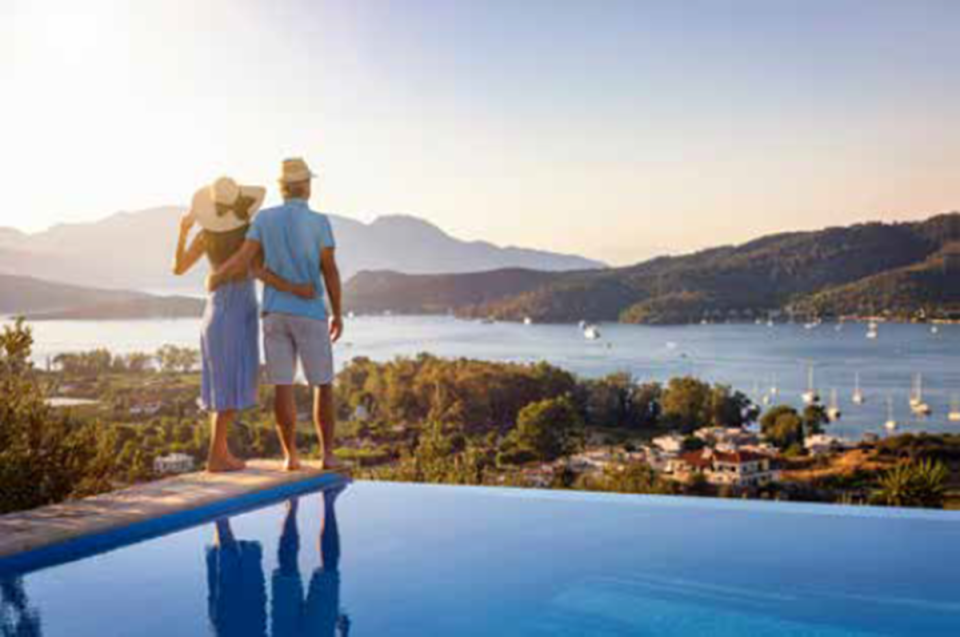 couple on holiday enjoying the view